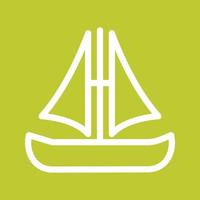 Small Boat Line Color Background Icon vector