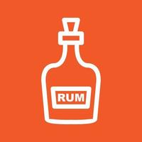 Bottle of Rum Line Color Background Icon vector