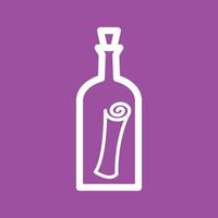 Scroll in Bottle Line Color Background Icon vector