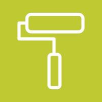 Paint Roller Line Color Background Icon vector