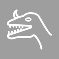 Dinosaur Face Line Color Background Icon vector