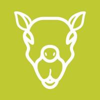 Camel Face Line Color Background Icon vector