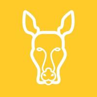 Kangaroo Face Line Color Background Icon vector