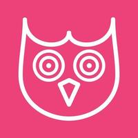 Owl Face Line Color Background Icon vector