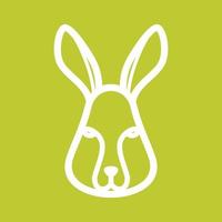 Rabbit Face Line Color Background Icon vector