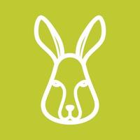 Rabbit Face Line Color Background Icon vector