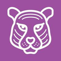 Tiger Face Line Color Background Icon vector