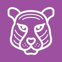 Tiger Face Line Color Background Icon vector