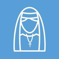Lady in Nun Dress Line Color Background Icon vector