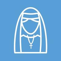 Lady in Nun Dress Line Color Background Icon vector