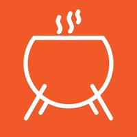 Cauldron Line Color Background Icon vector