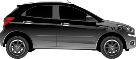Black car vehicle transparent background side view png