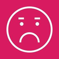 Worried Line Color Background Icon vector