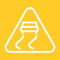 Slippery road Line Color Background Icon vector