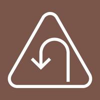 Left bend Line Color Background Icon vector