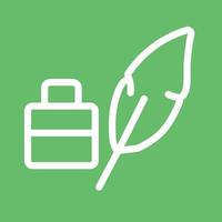 Feather Quill Line Color Background Icon vector