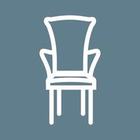 Bedroom Chair Line Color Background Icon vector