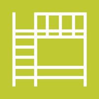 Bunk bed Line Color Background Icon vector