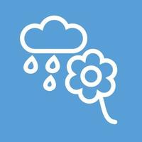 Flower with rain Line Color Background Icon vector