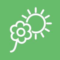 Flower in sunlight Line Color Background Icon vector