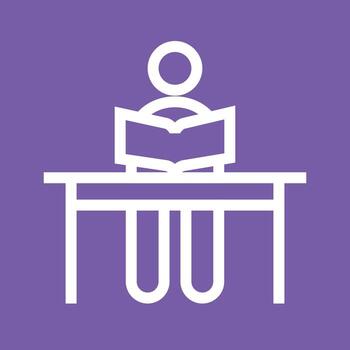 Sitting in class Line Color Background Icon vector