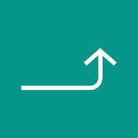 Turn Up Line Color Background Icon vector