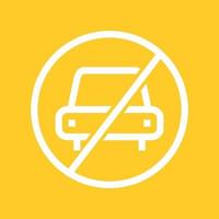 No Parking Line Color Background Icon vector