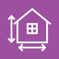 House Measurements Line Color Background Icon vector