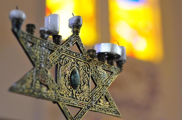 Star Of David Stock Photos Images And Backgrounds For Free Download Star Of David In The Fashion Of A Menorah With Candles Photo