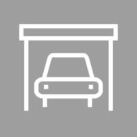 Car in Garage Line Color Background Icon vector