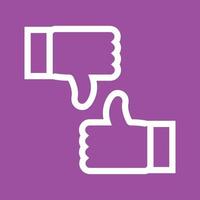 Thumbs Up Down Line Color Background Icon vector