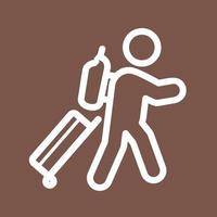 Carrying Luggage Line Color Background Icon vector