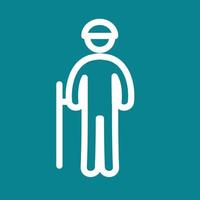 Security Guard Line Color Background Icon vector