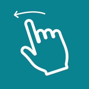 Swipe Left Line Color Background Icon vector