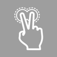 Two Fingers Double Tap Line Color Background Icon vector