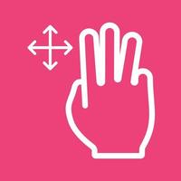 Three Fingers Move Line Color Background Icon vector