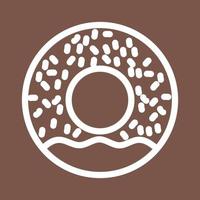 icono de fondo de color de línea de donut vector