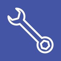 Simple Wrench Line Color Background Icon vector