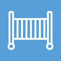 Baby Cot Line Color Background Icon vector