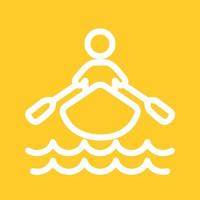 Rowing Person Line Color Background Icon vector