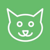 Cat Face Line Color Background Icon vector