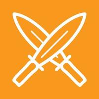 Two Swords Line Color Background Icon vector