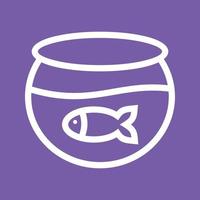 Fish in Tank Line Color Background Icon vector