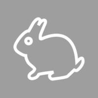 Pet Rabbit Line Color Background Icon vector