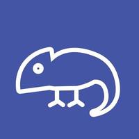 Pet Chameleon Line Color Background Icon vector