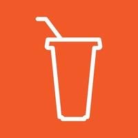 Juice cup Line Color Background Icon vector