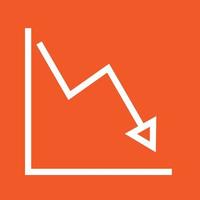 Declining Line Graph Line Color Background Icon vector