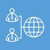 Globally Connected User Line Color Background Icon vector