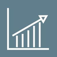 Escalating Bar Graph Line Color Background Icon vector