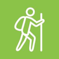 Trekking Line Color Background Icon vector